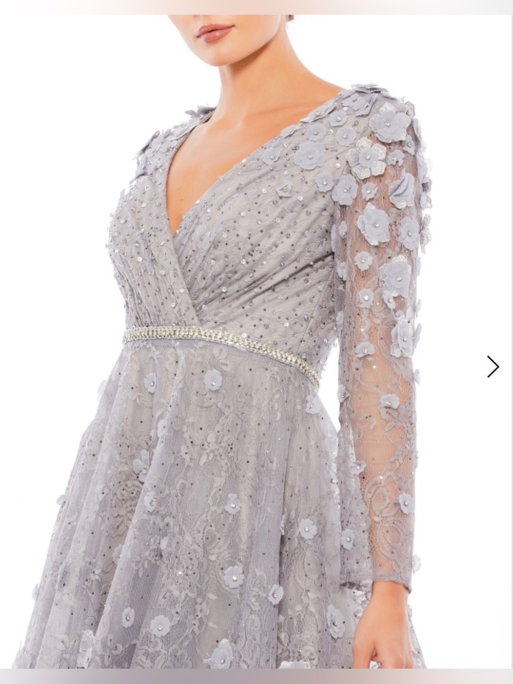 NWT MAC DUGGAL Floral Embellished Lace A-Line Cocktail Dress (Style #67387) 10 - Picture 2 of 16